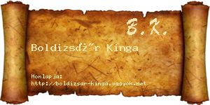 Boldizsár Kinga névjegykártya